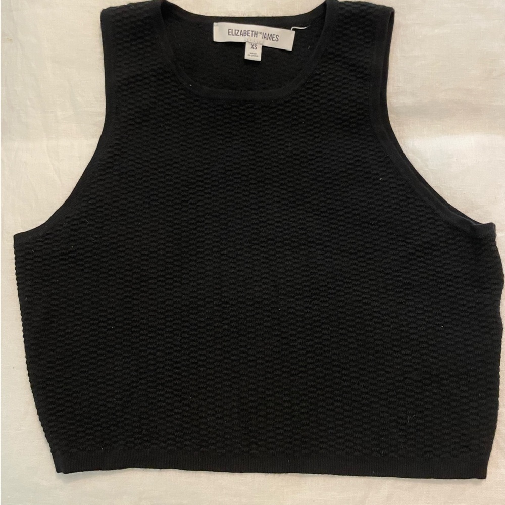 Black Textured Crop Top